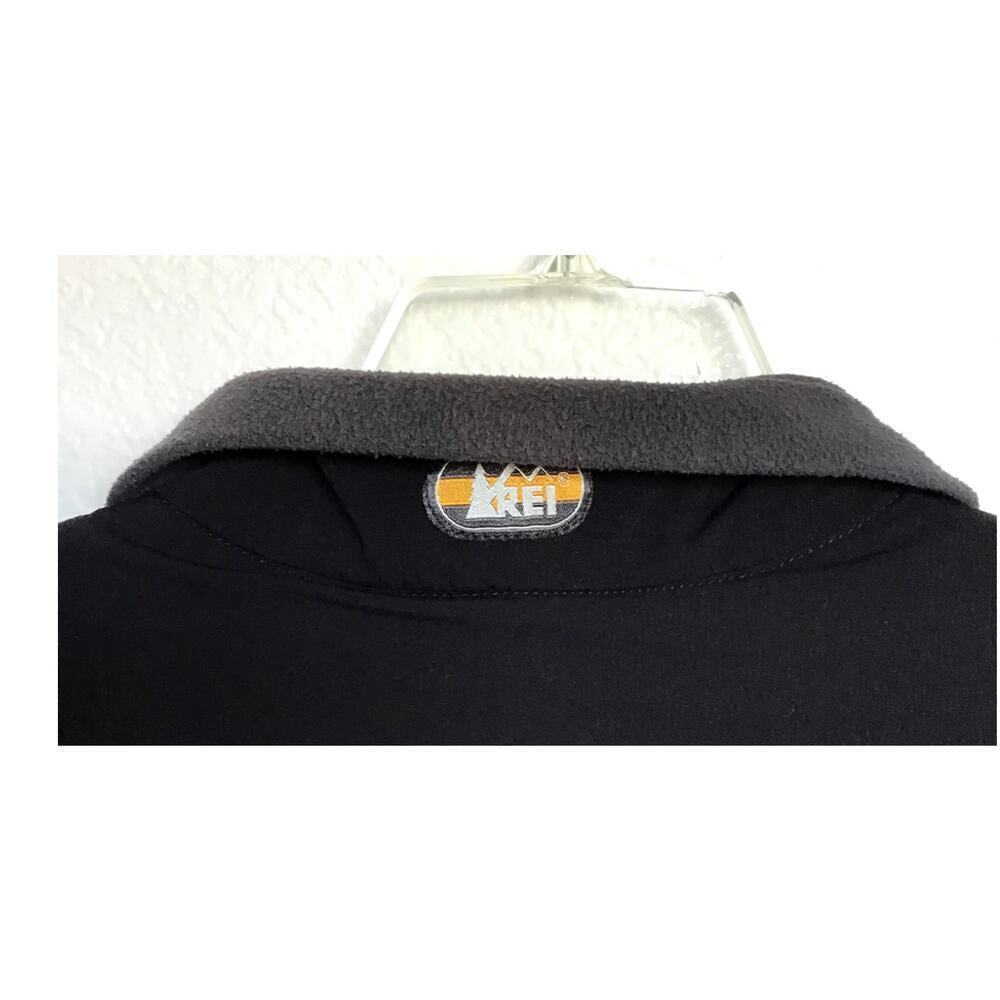 REI Mans L Black/Gray Fleece Full Zipper Vest Zipped Pockets Men's Size L - Picture 5 of 6